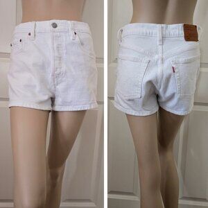 Levi's 501 High Waist Denim Short White
